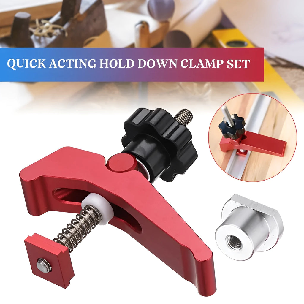 Red aluminium alloy woodworking table block slide holder with flat mouth shape