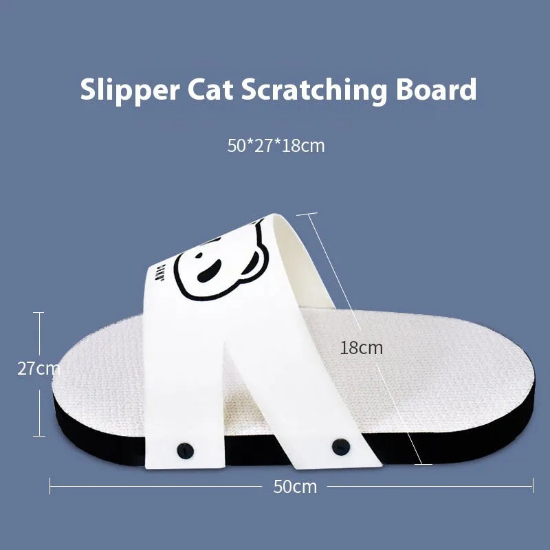 White slipper-style corrugated paper cat scratch board for pets