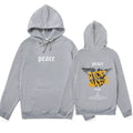 Men's loose fit hooded sweatshirt in brushed polyester fibre, available in multiple colours, front view