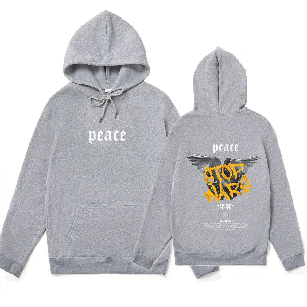 Men's loose fit hooded sweatshirt in brushed polyester fibre, available in multiple colours, front view