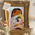 Orange yellow cartoon line drawing iPhone protective case with soft gel material for multiple iPhone models