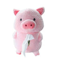 Plush fabric cartoon car tissue box with lamb design for vehicle and household decoration