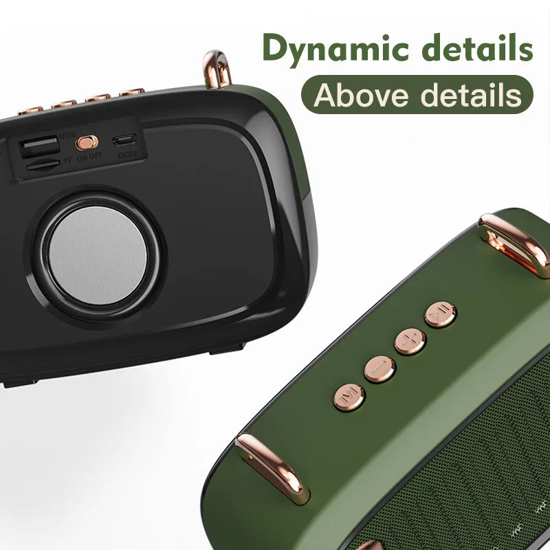 Compact rectangular portable Bluetooth speaker in various colours showing USB port and control buttons