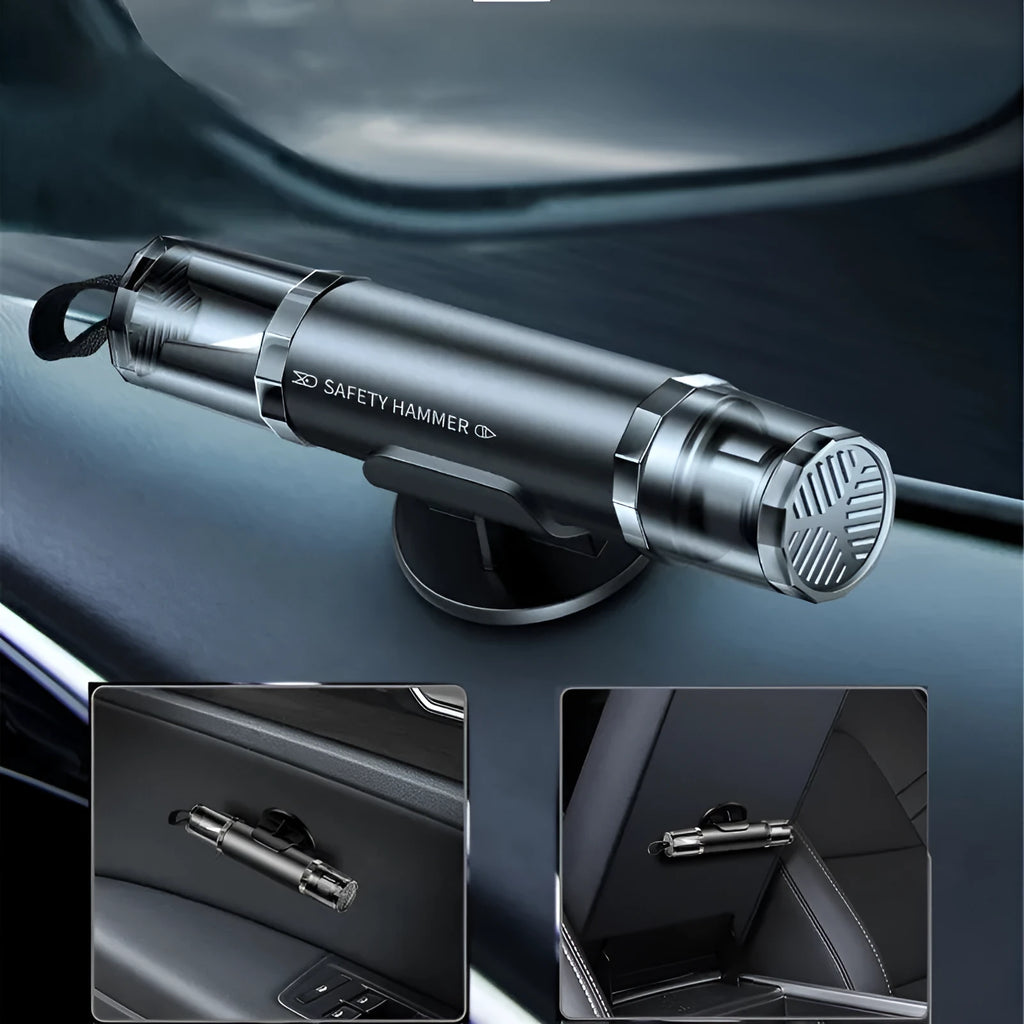 Car emergency window breaker and seat belt cutter tool with aluminium alloy body and tungsten steel head