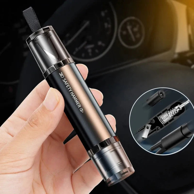 Car emergency window breaker and seat belt cutter tool with aluminium alloy body and tungsten steel head