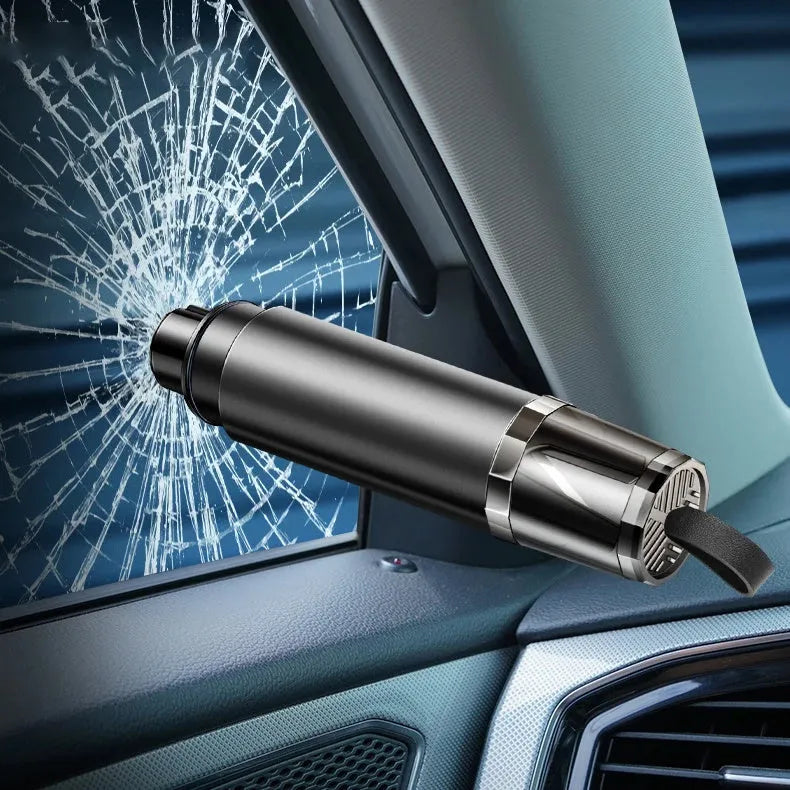 Car emergency window breaker and seat belt cutter tool with aluminium alloy body and tungsten steel head