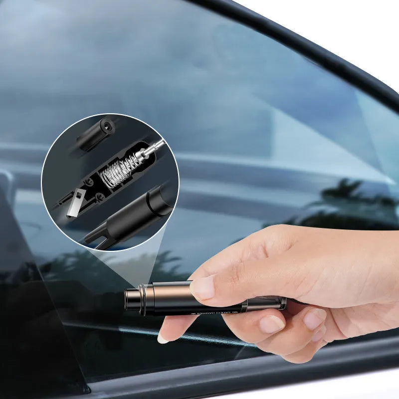 Car emergency window breaker and seat belt cutter tool with aluminium alloy body and tungsten steel head