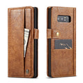 Retro simulation leather flip wallet case for Samsung Note8 and Note9 in Dark Blue, Black, Brown or Gules