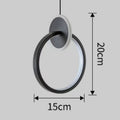 Modern black double-ring Nordic LED chandelier pendant light with adjustable cord