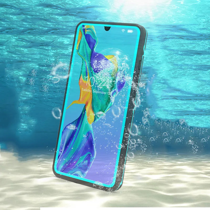 Huawei P30 phone case with wave pattern design in black or grass blue colour