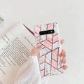 Electroplated marbled mosaic TPU phone case for Samsung S10 in grey