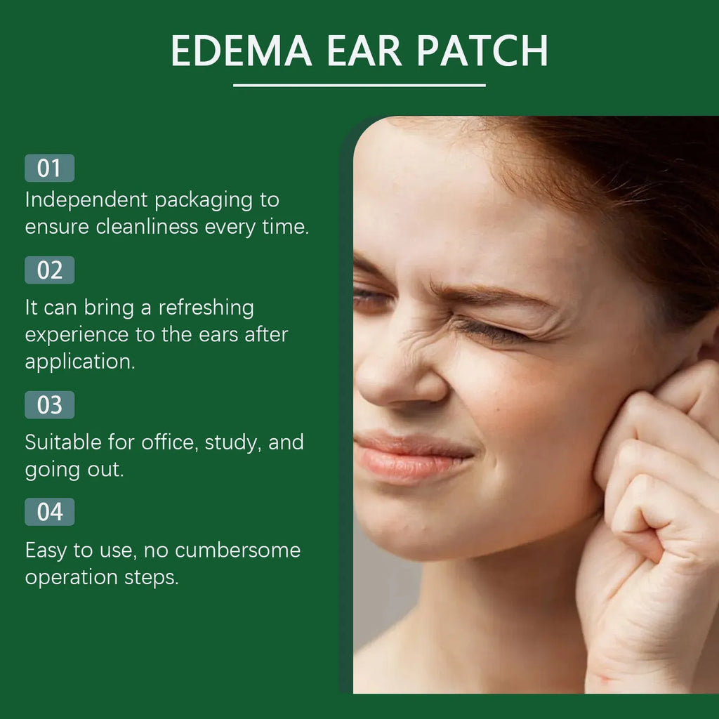 Edema Ear Patch with 36 tablets featuring wormwood and aesculus chinensis extracts for topical ear soothing