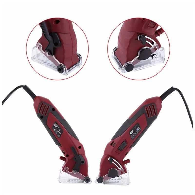 ROTORAZER SAW handheld mini circular saw with thin blade, parallel rail accessory, 400W motor
