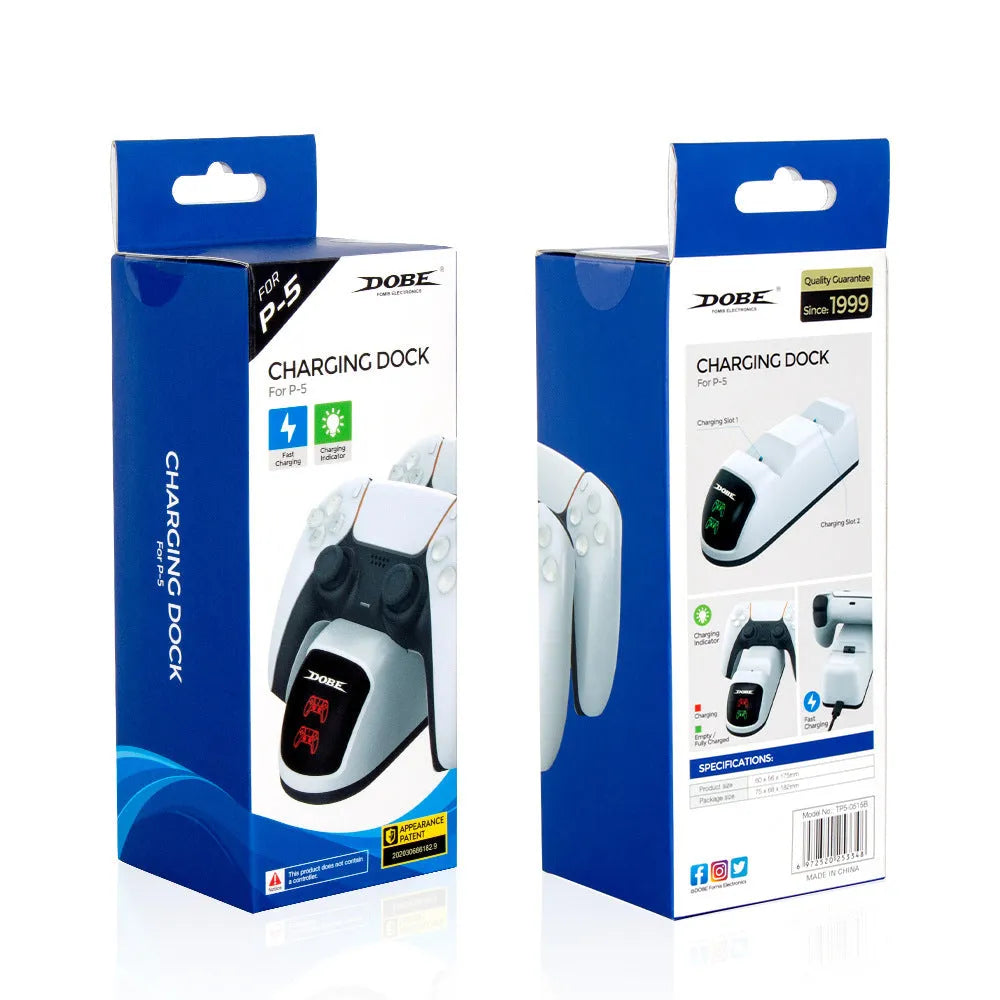 Type-C USB contact charger with LED breathing light in handle-style design, showing green or blue illumination.