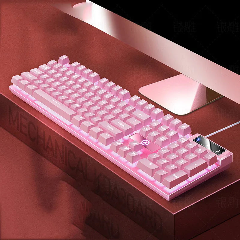 Wired computer keyboard in plastic with universal plug, available in multiple colours for office and gaming