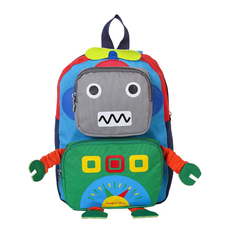Children's backpack for kindergarten, 27 x 20 x 10 cm, available in pink, blue, green, and gules (red) with adjustable straps.
