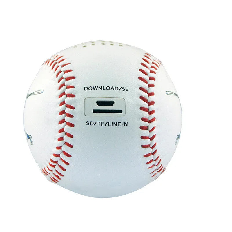 Baseball-styled Bluetooth wireless speaker in green colour with USB charging port