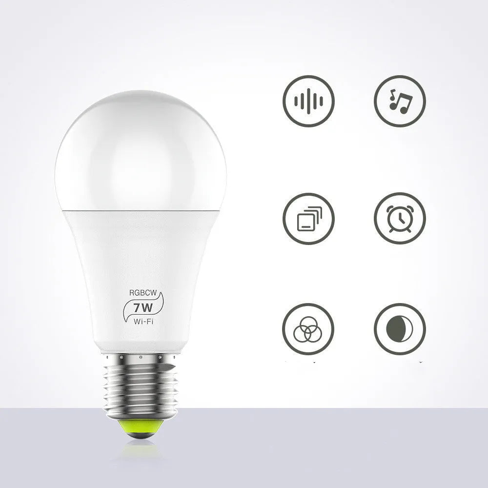 Smart WiFi LED light bulb with voice control for Alexa and Google Home