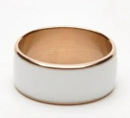 Black Android NFC smart ring with dimensions 22x22x7.9mm on a finger