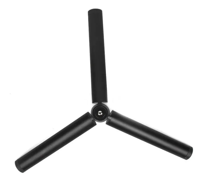 Black aluminium mobile phone tripod stabiliser compatible with Apple iPhones