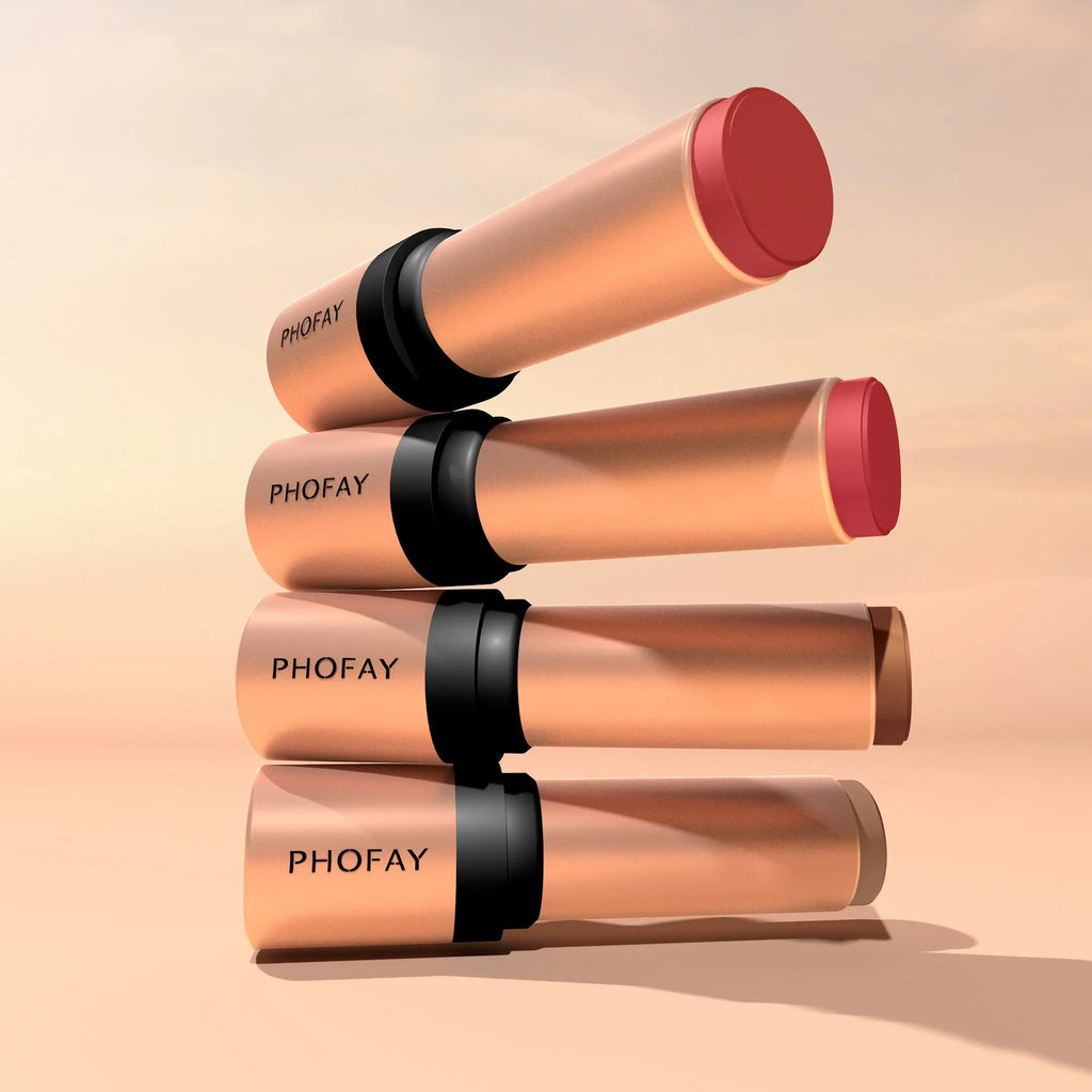 PHOFAY Shaping Contour Stick 10g with built-in brush and five nubs, available in 8 shades for cheekbone and jawline definition.