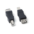 USB female to printer male adapter in black with copper wire and injection-moulded housing