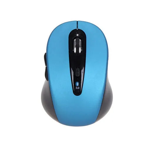 Wireless dual-mode Bluetooth and 2.4GHz laptop mouse, 2400dpi optical, six keys, 100x60x40mm, black blue red yellow