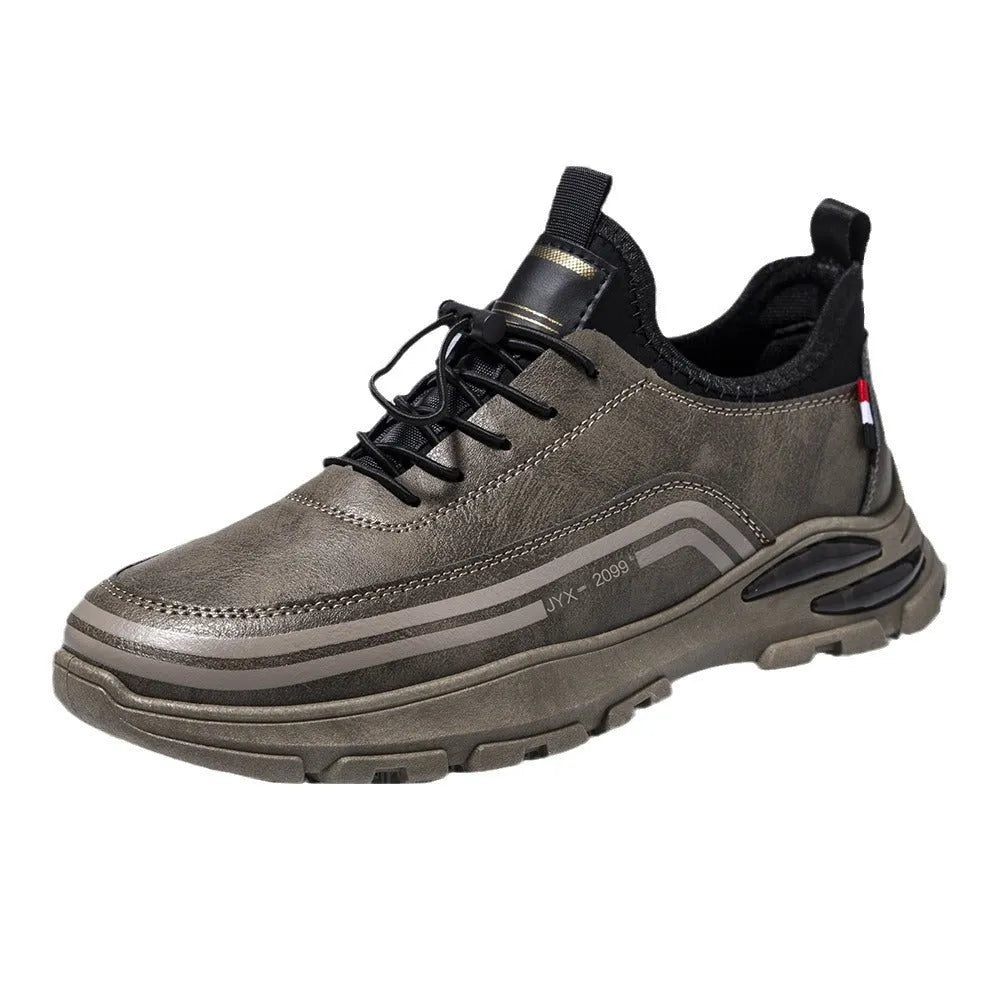 Men's black fleece-lined waterproof sneakers with padding and rubber soles