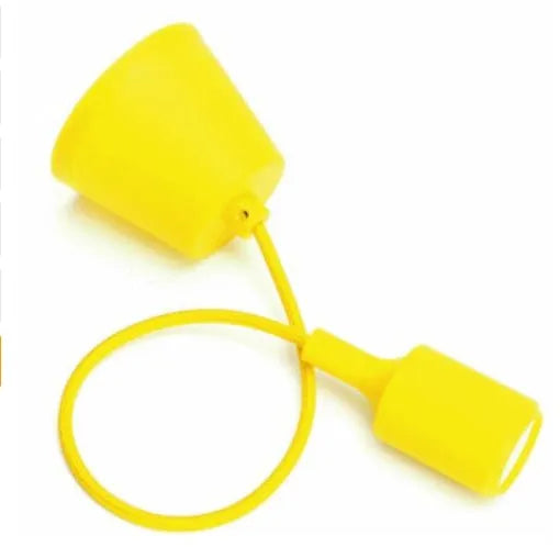 E26/E27 silicone pendant lamp holder with adjustable cord in multiple colour options