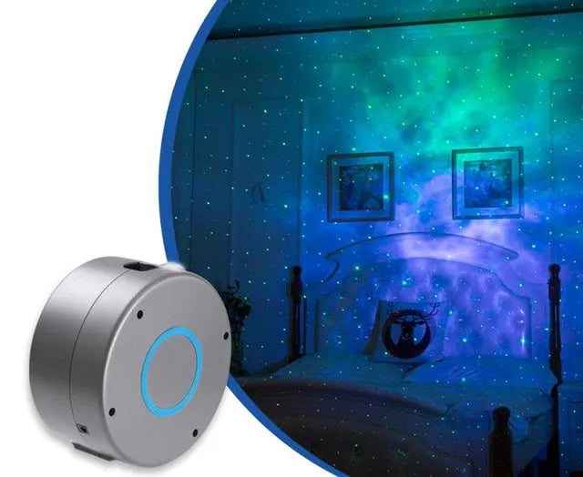 Grey ABS starry sky projection lamp with remote control for indoor atmospheric lighting