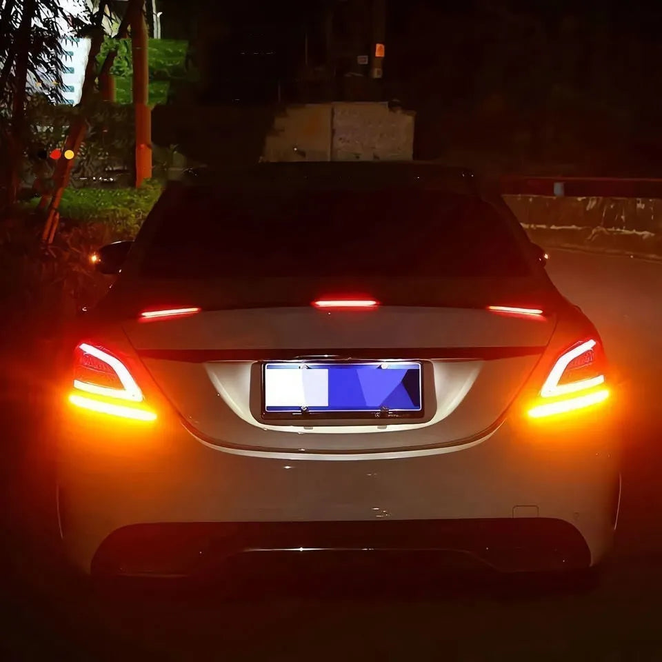 Automobile LED streamer tail light for car boot in 1.2m and 1.3m sizes, showing red and colourful lighting options.