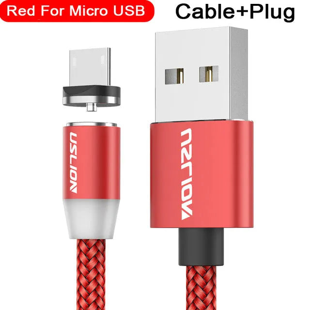 USLION circular magnetic charging cable with aluminium alloy housing and LED indicator