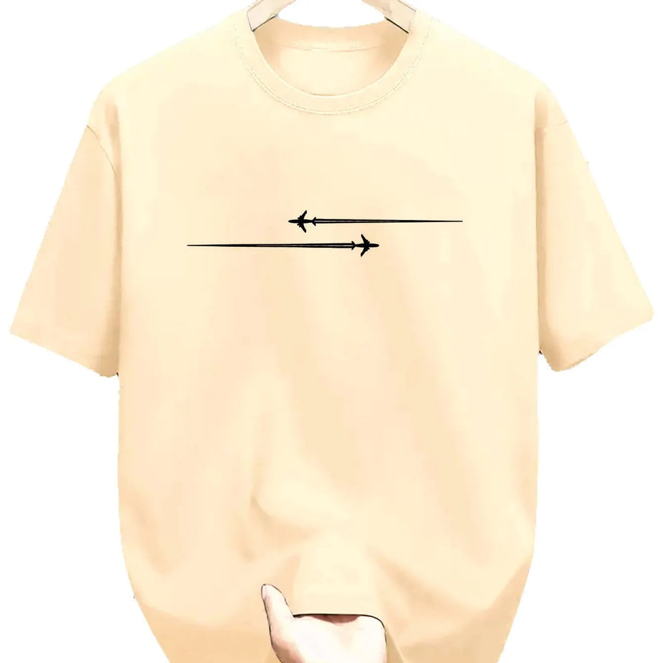 Loose fit cotton blend sports t-shirt in multiple colours on a hanger.