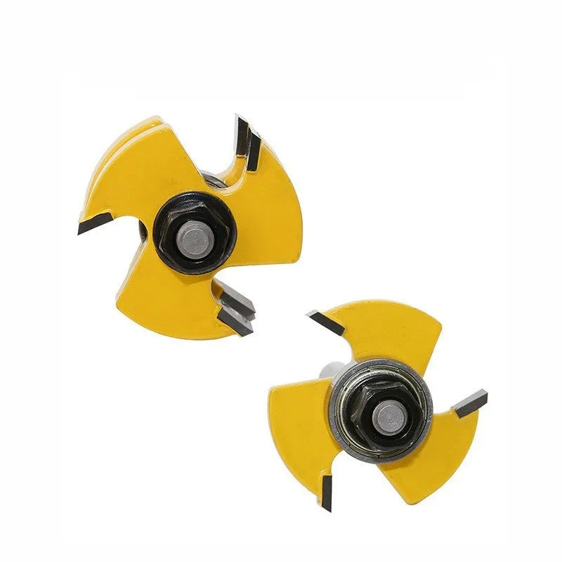 T-slot milling cutter with three-tooth carbide cutting edge for T-shaped tenon joints, 8mm straight shank