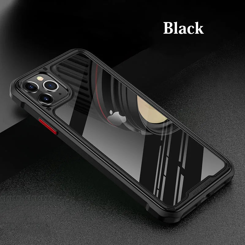 Clear silicone mobile phone case for iPhone 11 showing transparent back design