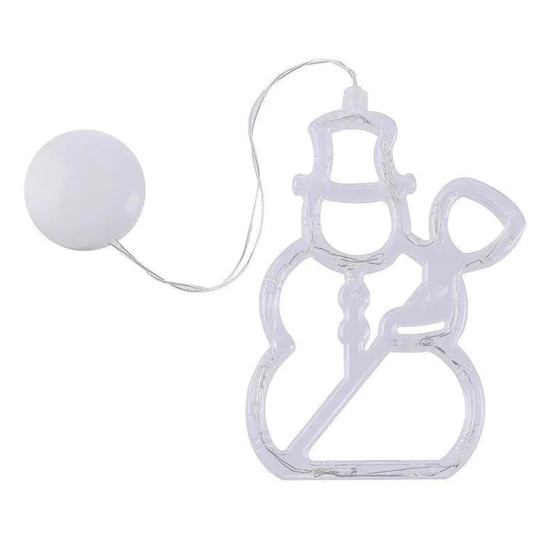 Christmas LED suction cup chandelier with Santa Claus, elk and snowman designs for window decoration