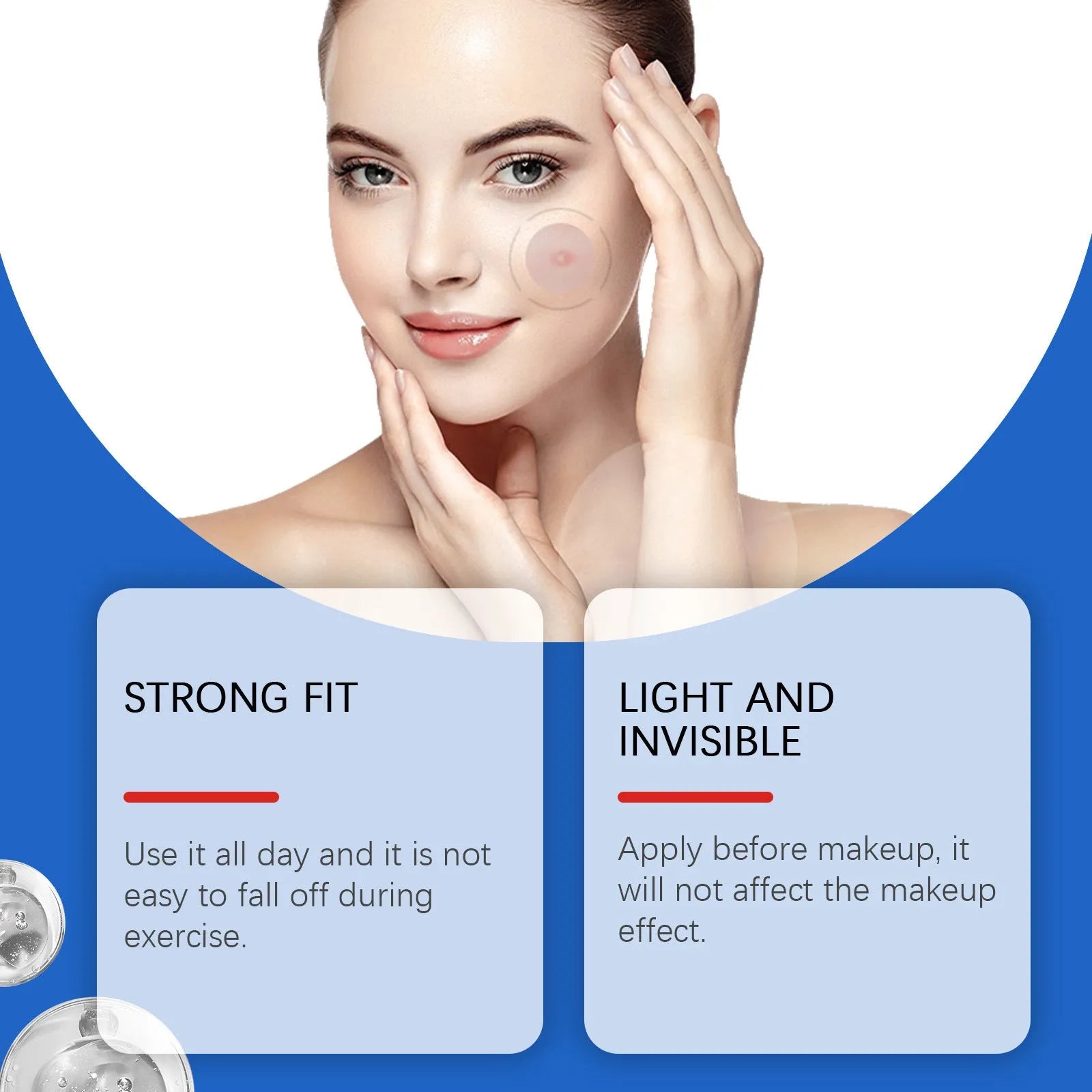 Pack of 216 transparent hydrocolloid acne patches for spot treatment with tea tree oil and vitamin E.