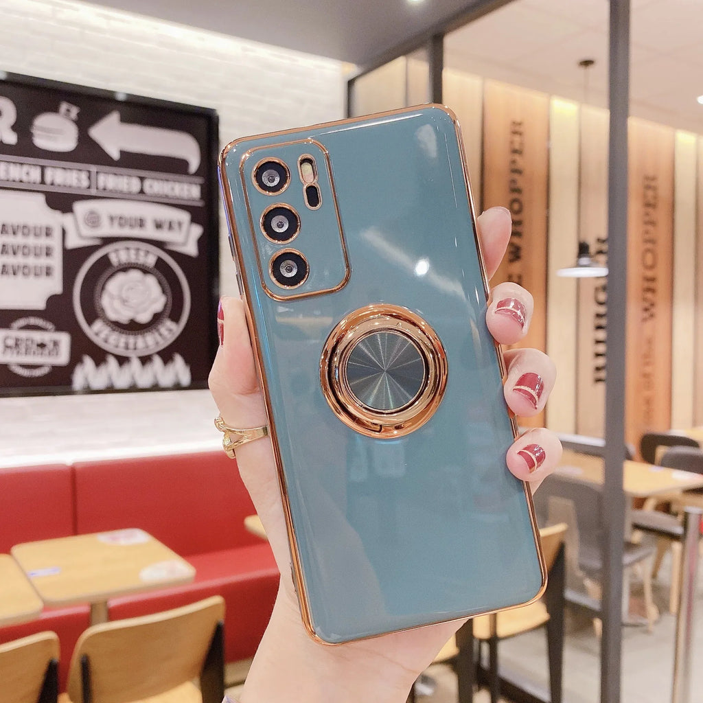 Huawei magnetic phone case with ring bracket in multiple colour options for P40Pro and similar models