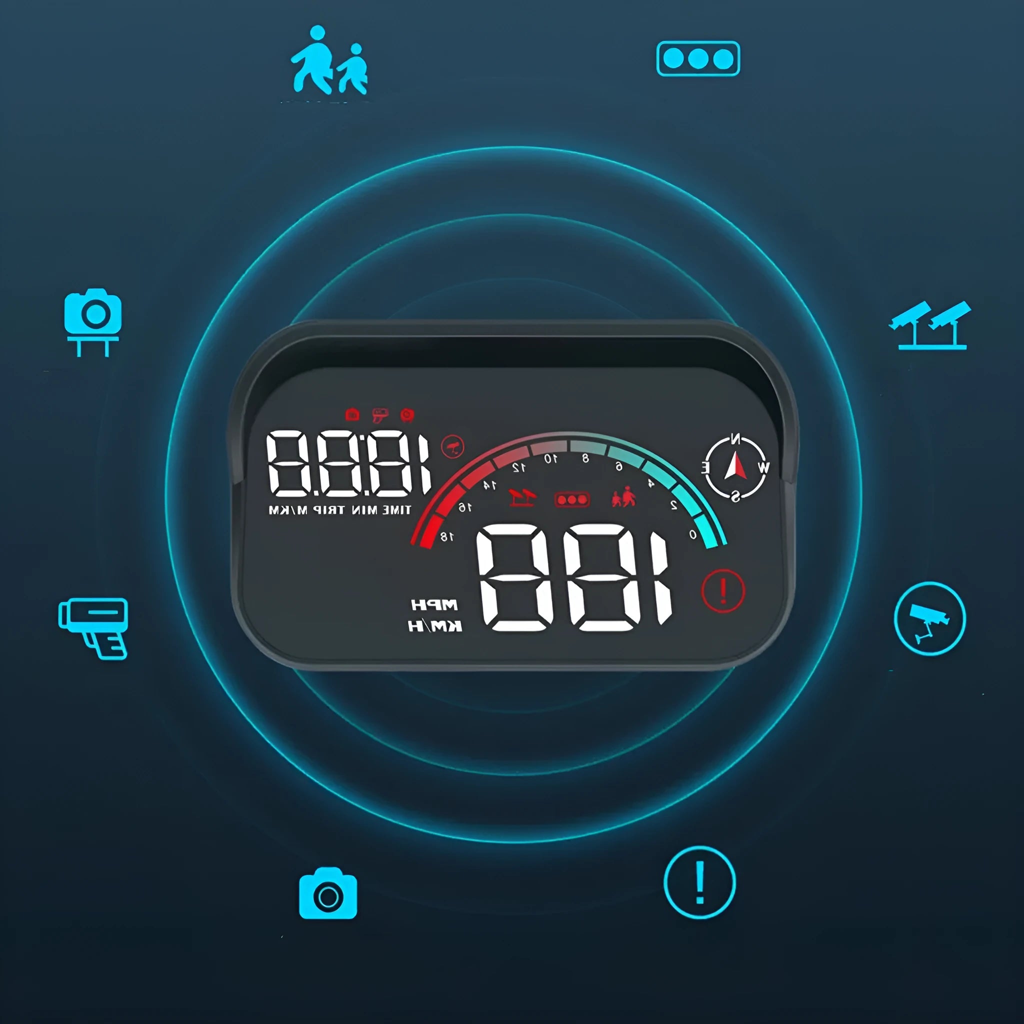 M22 GPS HUD head-up display with 3.5in HD LED screen and universal OBD cable for car dashboard