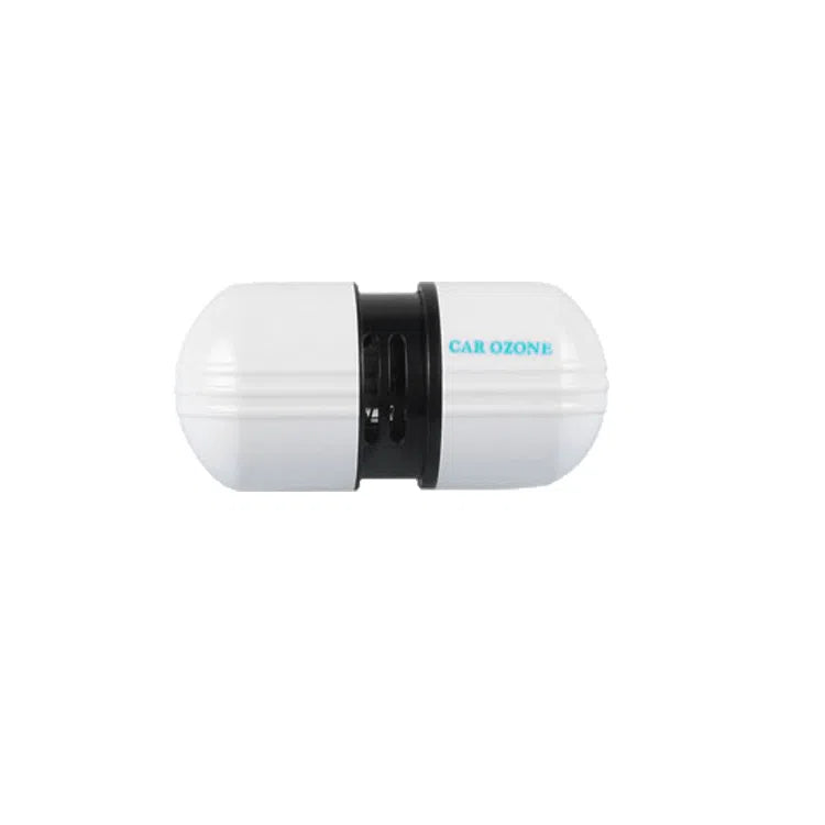White portable car air purifier deodorizer 12V ABS 75x30x26mm for vehicle cabin