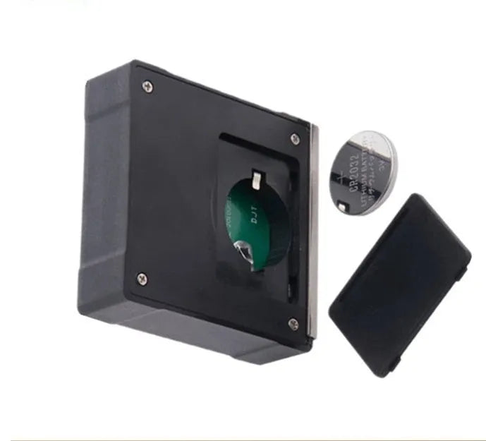 Mini magnetic angle inclinometer 55 x 55 x 16mm with 4x90° range and 0.1° resolution, Black