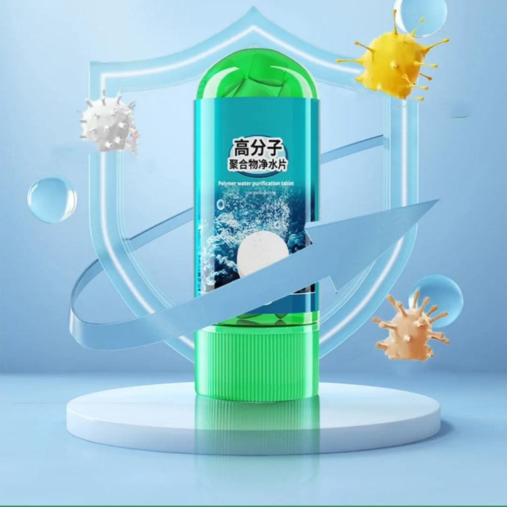 Bottle of 35 polymer water purification tablets for fish tank odour control