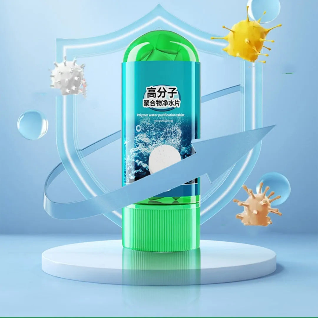 Bottle of 35 polymer water purification tablets for fish tank odour control