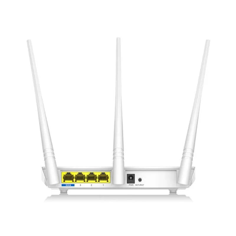White Asus RT-AX57 Go WiFi 6 router with multiple antennas on a wooden desk