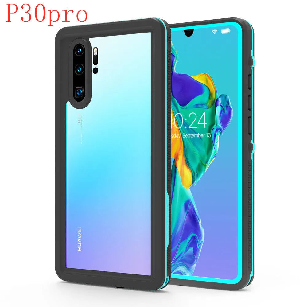 Huawei P30 phone case with wave pattern design in black or grass blue colour