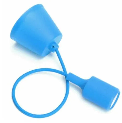 E26/E27 silicone pendant lamp holder with adjustable cord in multiple colour options