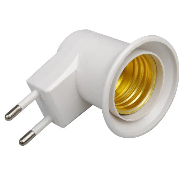 White wall plug-in E27 lamp holder with a switch and a choice of AU, EU, or US plug styles.