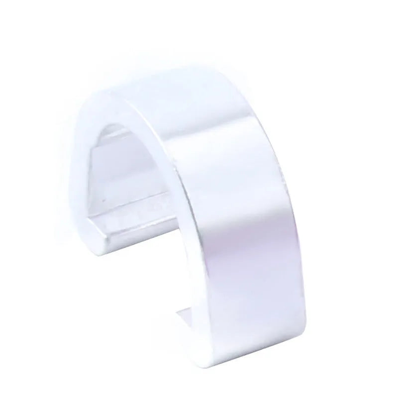 Aluminium alloy C buckle in assorted colours, showing dimensions of 10.2mm by 13mm.