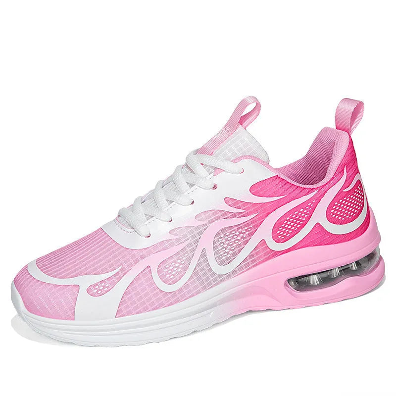 Women's mesh casual sneakers in pink, plum red, or moonlight colour with PU sole