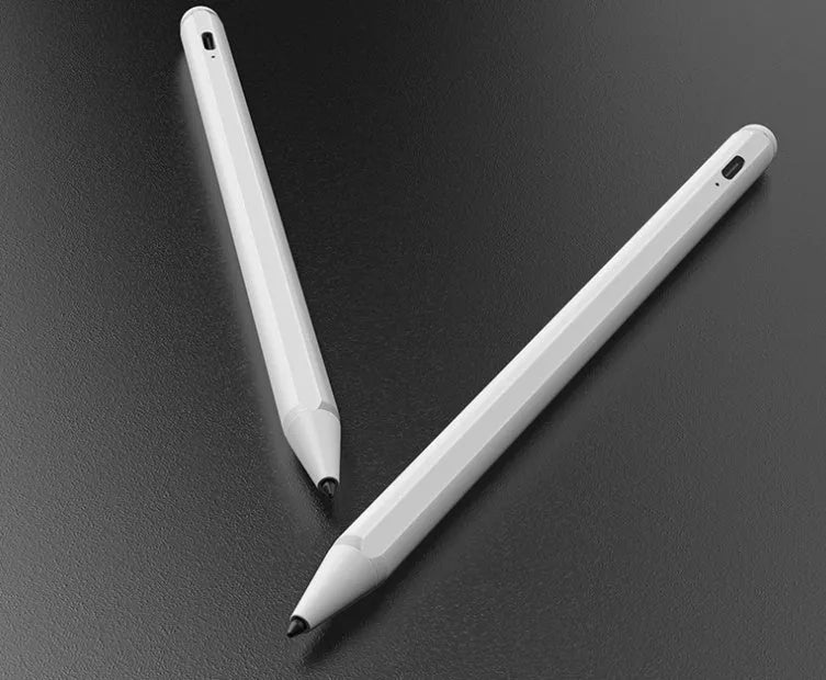 White PH25 Capacitor Pen stylus for iPad 2018-2019 models with 1.0mm fine nib and aluminium alloy body